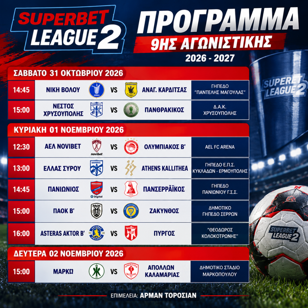 Superbet League 2: Φουντώνει η μάχη της κορυφής – Δύσκολη έξοδος για τον Πανθρακικό στη Χρυσούπολη Superbet League 2: Φουντώνει η μάχη της κορυφής – Δύσκολη έξοδος για τον Πανθρακικό στη Χρυσούπολη